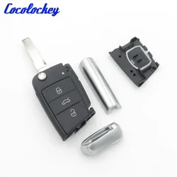 Cocolockey Flip Key Shell dla Vw Gollf 7 MK7 dla Skoda Octavia A7 dla Seat Remote Keyless Auto Metal Part Replacement