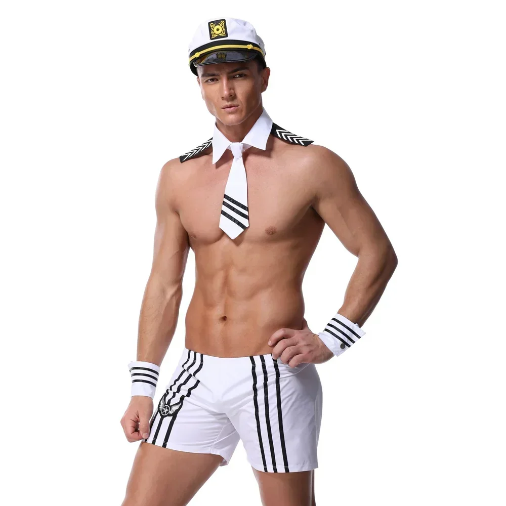 

Adult Sexy Sailor Costume Hot Erotic Sexy Slim Fit White Seaman Uniform Carnival Festival Halloween Male Costumes