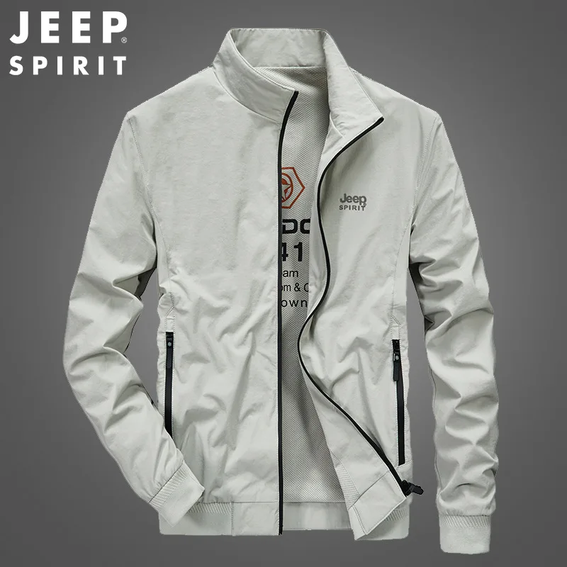 JEEP SPIRIT – veste de sport à col montant pour homme, vêtement de haute qualité, décontracté, à la mode, pour le printemps et l\'automne