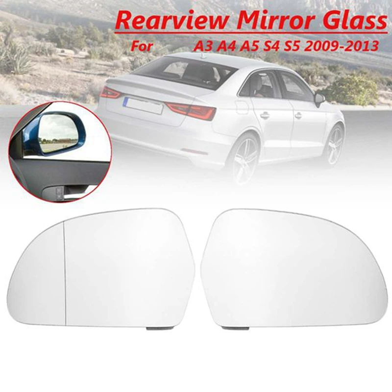 Car Rearview Wing Mirror Glass Heated Back Plate Glass For- A4 S4 B8 A5 S5 2008-2009 8K0857535F 8K0857536F