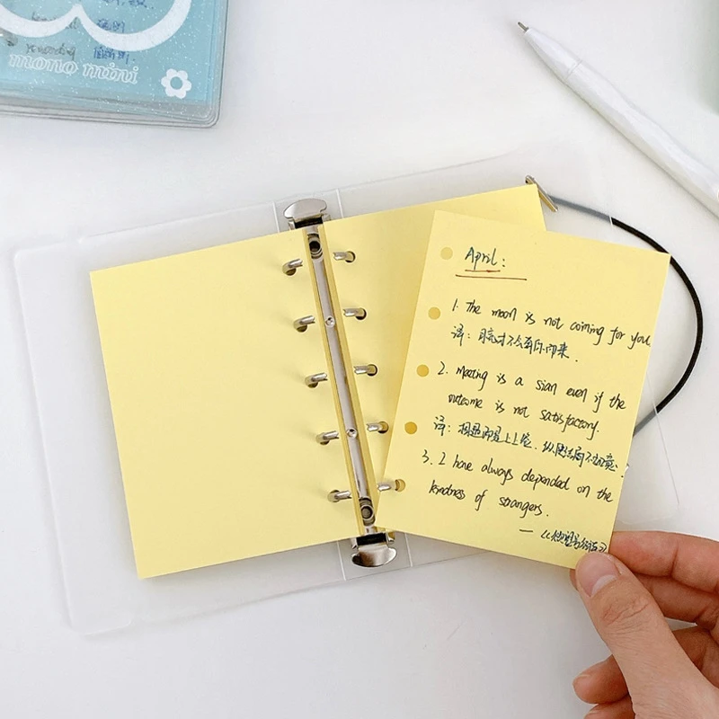 50sheet INS Simplicity Scrapbook Inner Page Candy Solid Color Jounraling Notebook Inner Page M5 Size Binder Notepad Student