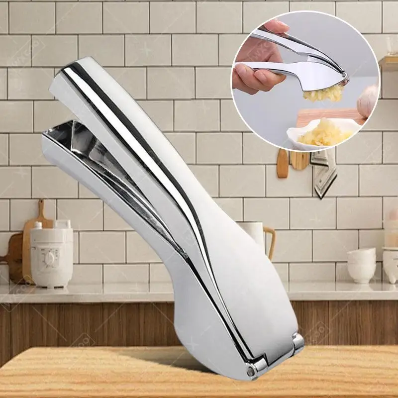 Stainless Steel Garlic Press Kitchen Special Garlic Mincer Detachable Easy to Clean Garlic Crusher Squeeze for Fine Garlic