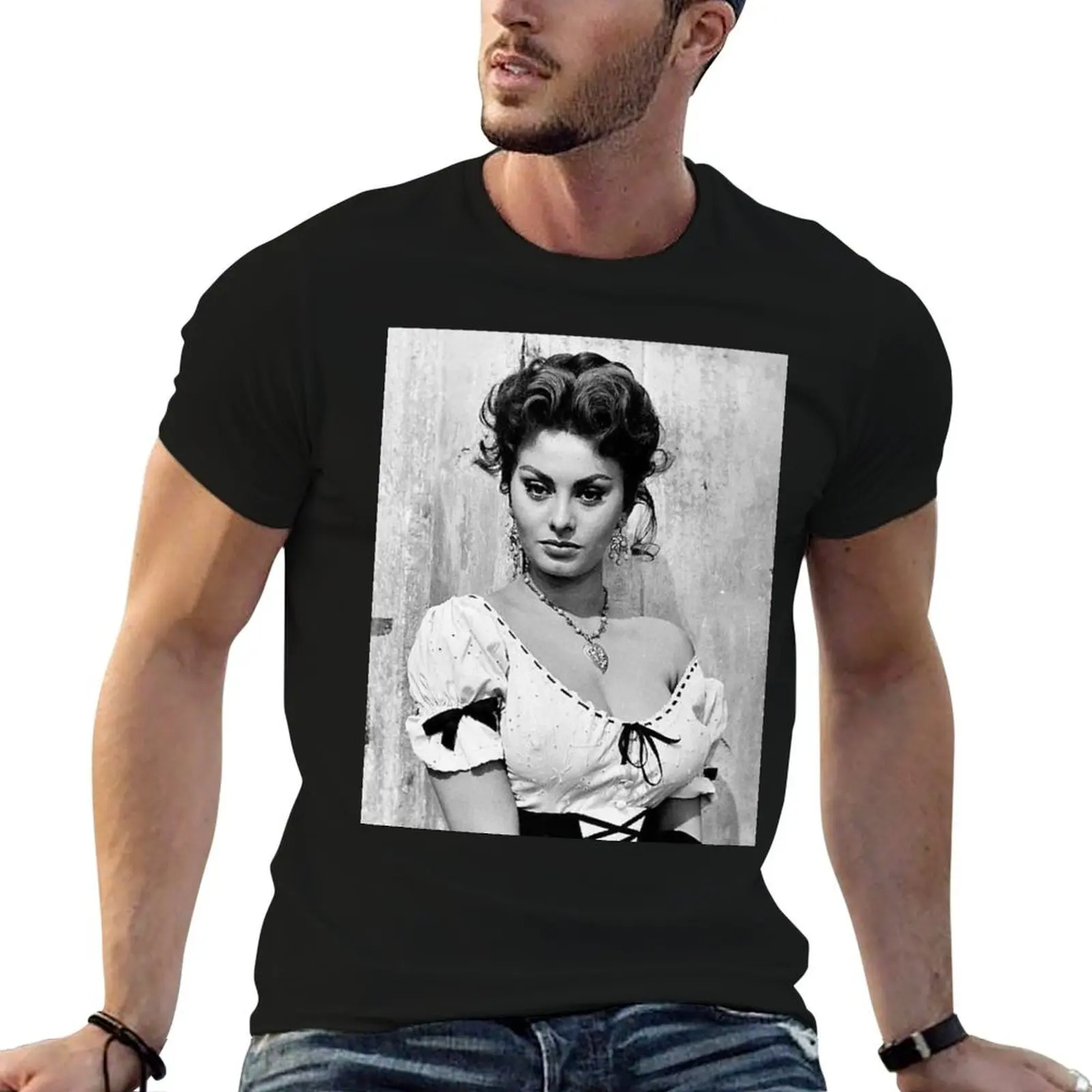 

t for t T-Shirt man shirts shirt SOPHIA LOREN graphic man luxury vintage