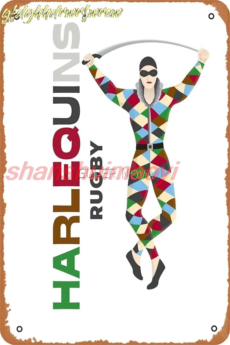 Harlequins rugby Photographic Print Metal Tin Sign Vintage 8x12 Inch sign