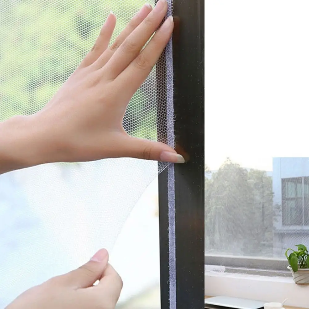Camping Window Protector Anti-Insect Fly Removable Self-adhesive Window Nets Screen Curtain Window Mesh Net Mosquito Netting