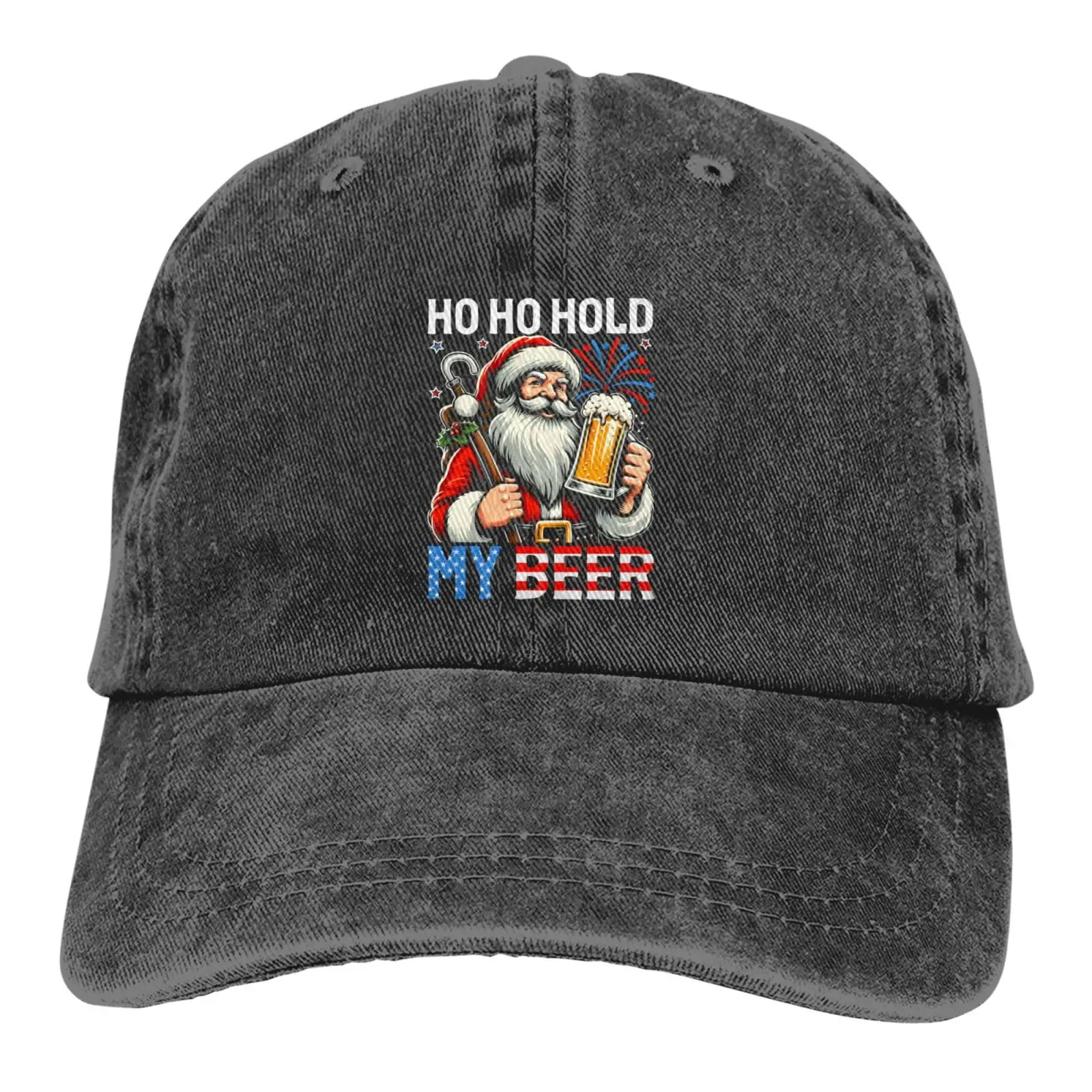 

Ho Ho Hold My Beer Baseball Cap Golf Dad Hat Adjustable Low Profile Cotton Sun Hats Men Women