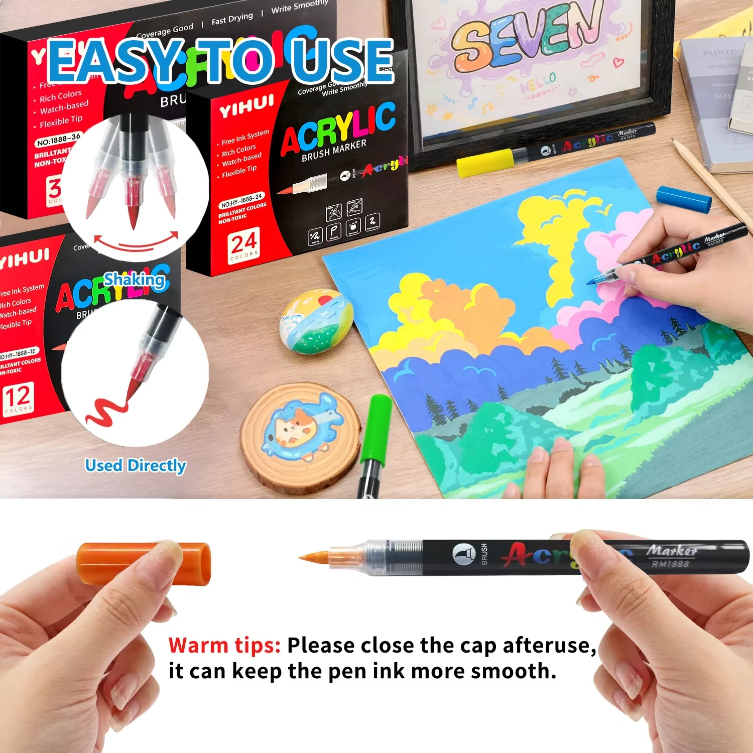 أقلام طلاء أكريليك بـ 12/24/60 - مراجعة Illustration Marker Set وسعره