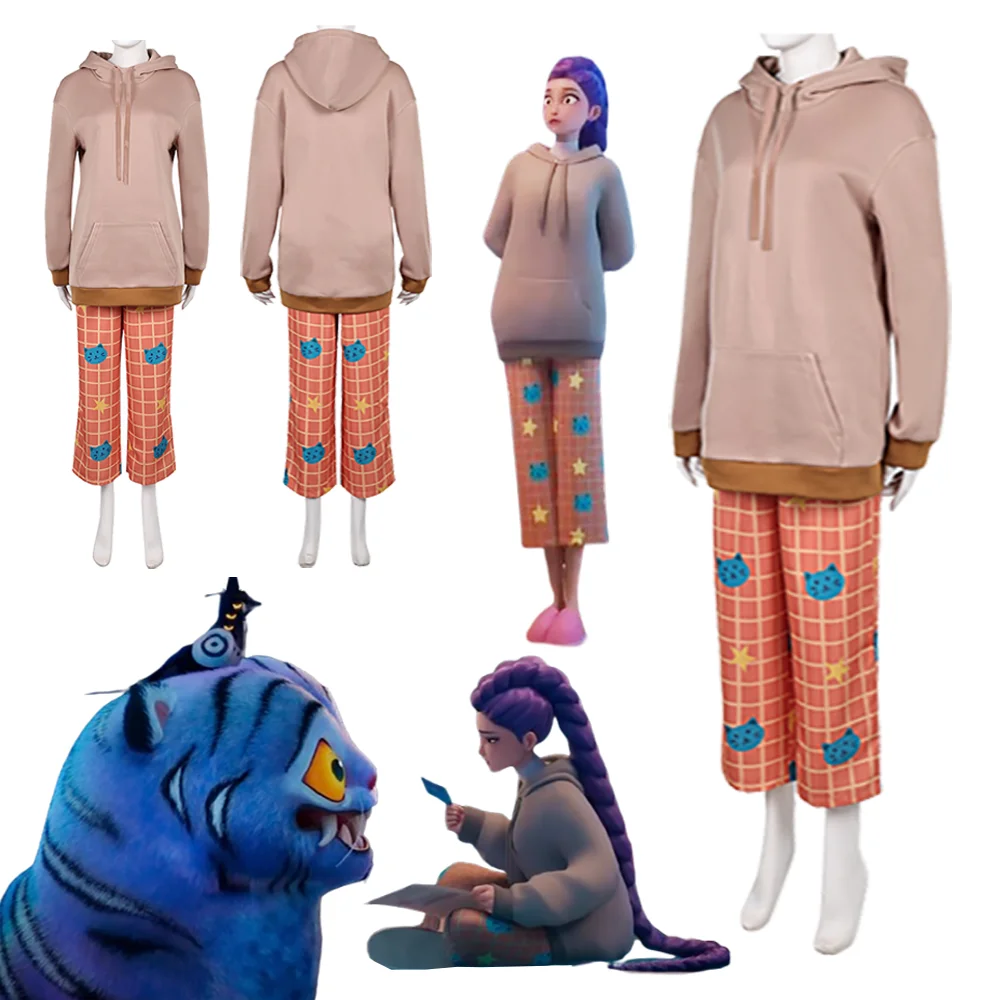 

Kpop ролевая игра Demon Hunter Huntrix Girl Rumi косплей костюм комплект домашней одежды маскировка наряд толстовка брюки Хэллоуин карнавал