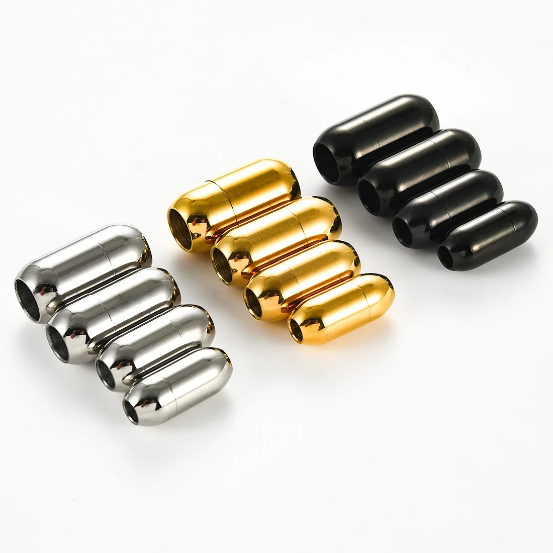 Stainless Steel Magnetic Clasps 3/4/5/6MM Leather Cord Barrel Bracelet Buckle For DIY Connectors Jewelry Making Supplies Crafts