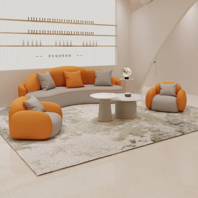 

Nordic Beauty Salon Arc Sofa Lounge Reception Luxury Hotel Lobby Office Sofa Clothing Store Office Furniture أثاث مكتبات FYOS