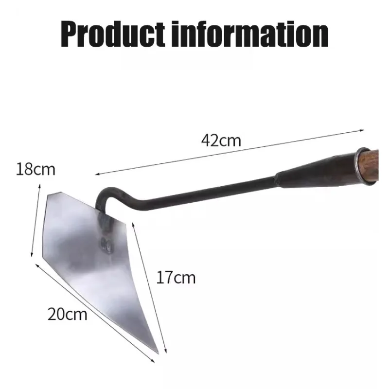 Thickened Manganese Steel Triangular Hoe Agricultural Trenching Used for Plowing Loosening Soil Digging Trenches Pointed Hoes