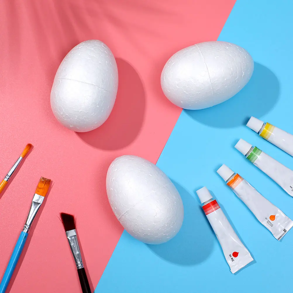 

30pcs Foam Balls White Eggs Easter Craft Festival DIY Decorative Home Child Fun Easy Paint Smooth Surface Unfinished Arts