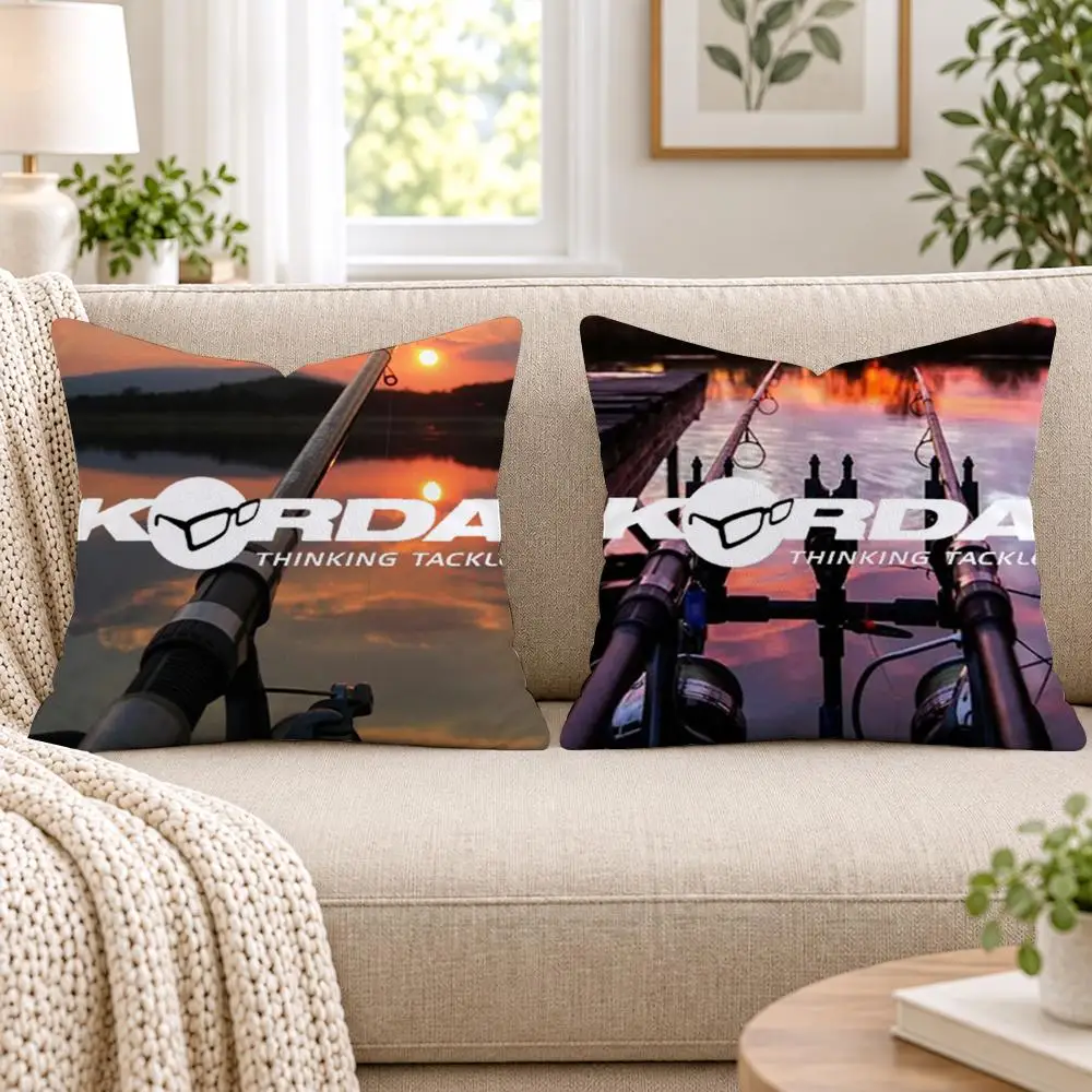 K-KordaS Fishing Tackle Cushion Cover Short Plush Double-Sided Printing Sofa Bedroom Pillow Case Aesthetic Home Decor
