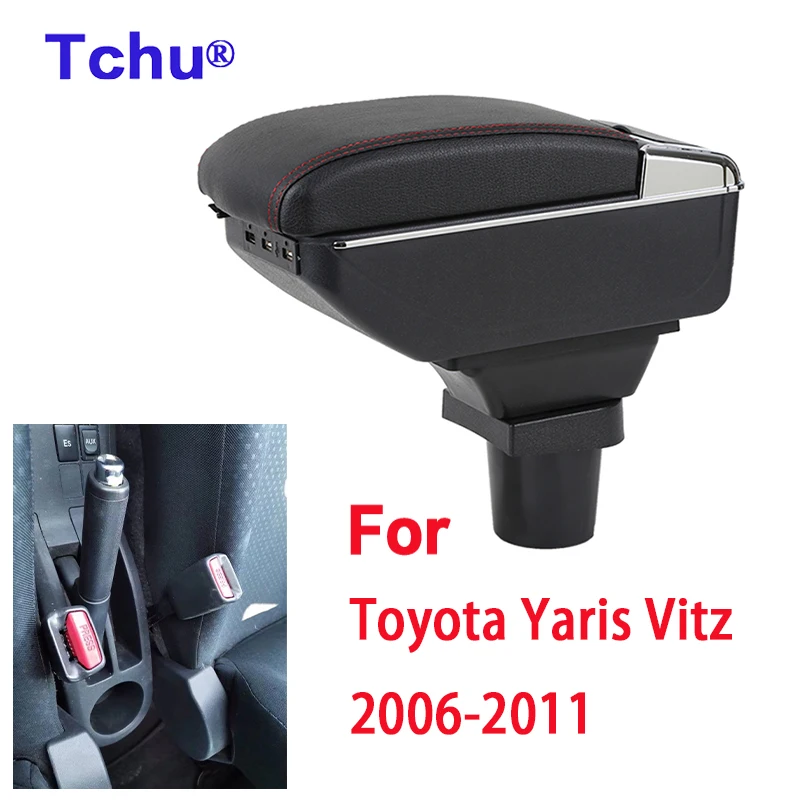 

For Toyota Yaris Vitz Armrest Box 2006 2007 2008 2009 2010 2011 For Toyota Yaris Vitz Hatchback Interior parts Storage box USB