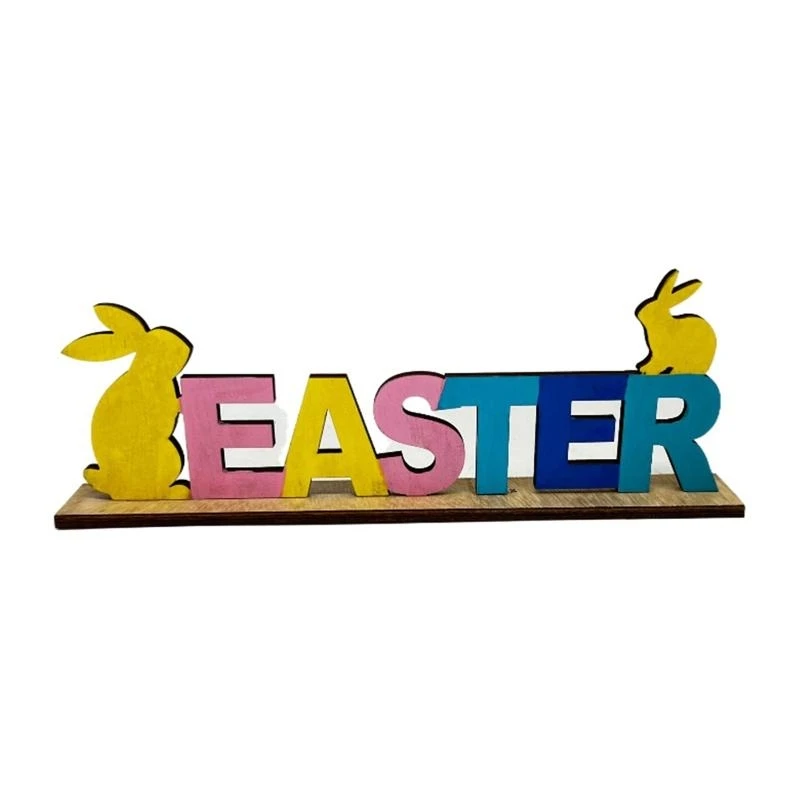 

090B Standing Rabbit Easter Crafts Novelty Decorative Accessories Creative Supplies Kids Relieve Boredom Wooden Craf