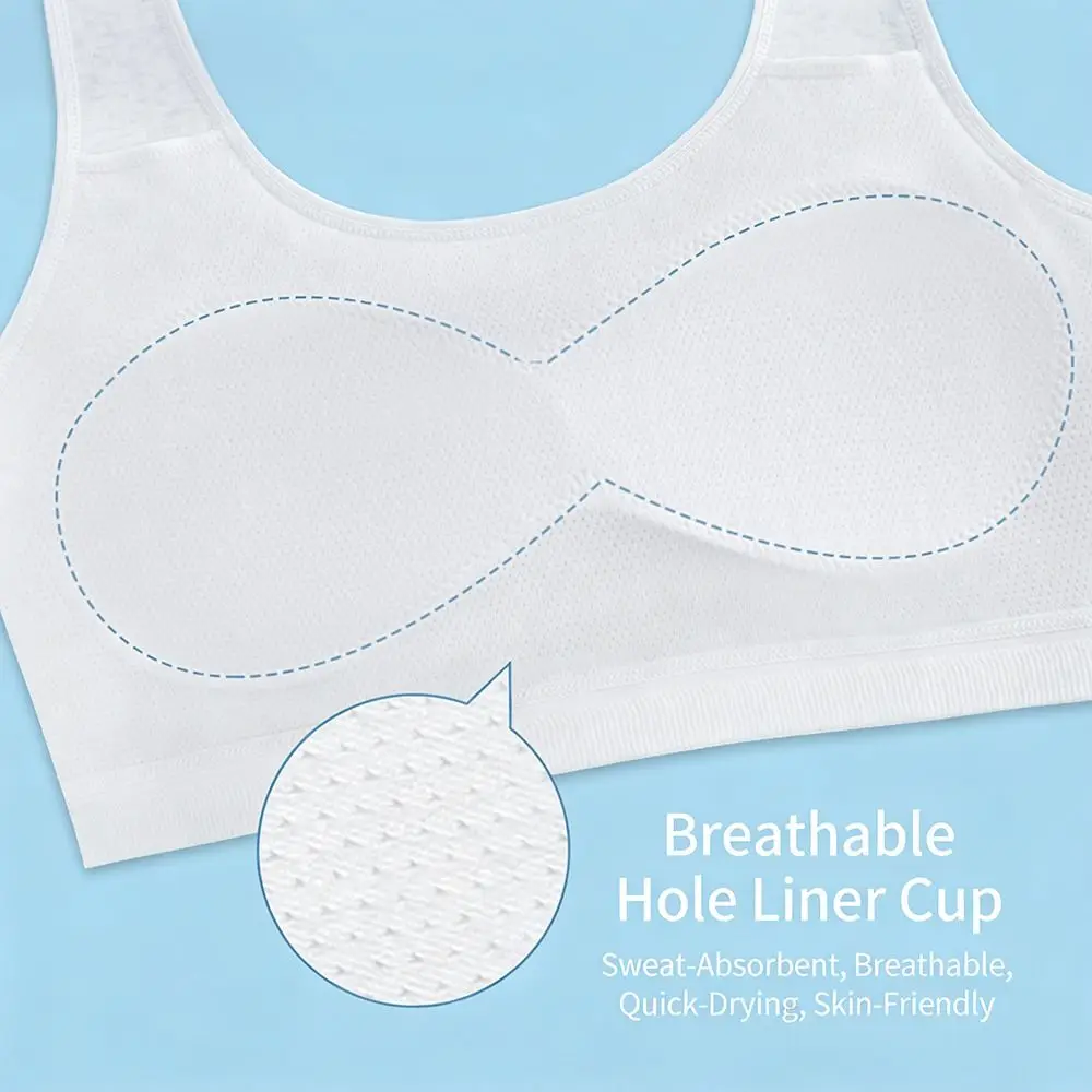 Fashion Cotton Sport Underwear Skin-Friendly Breathable Training Bra Solid Color Comfortable Sports Bras for Teens Girls