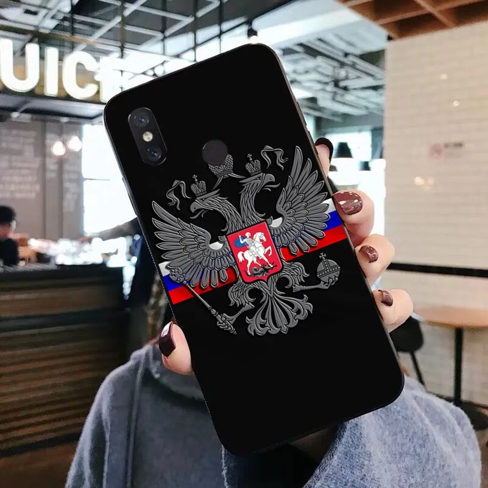 Russia Coat Of Arms Eagle Flag Phone Case For Xiaomi Mi 5X 8 9 10 11 12 lite pro 10T PocoX3pro PocoM3 Note 10 pro lite