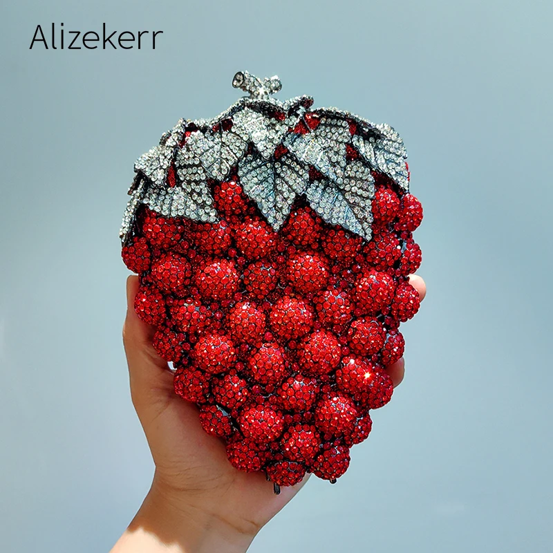 

Alizekerr Grape Crystal Evening Bag Women Elegant Gorgeous Boutique Sparkling Diamond Clutch Purses And Handbags Wedding Party