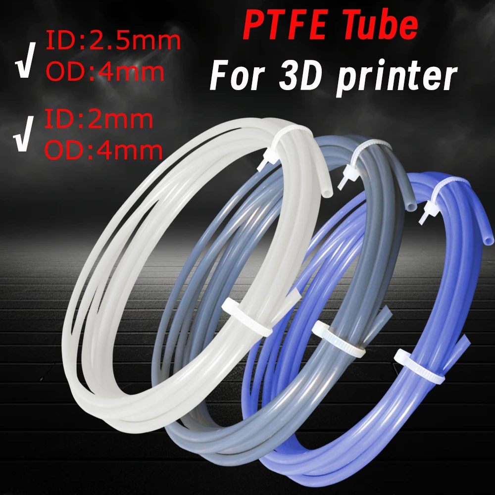 2.5mm IDx4mm OD PTFE Tube Fits Direct Drive Extruder 3D Printer for for Bambu Lab A1/A1 mini/P1P/P1S/X1C, Creality K1 Ender 3 V3