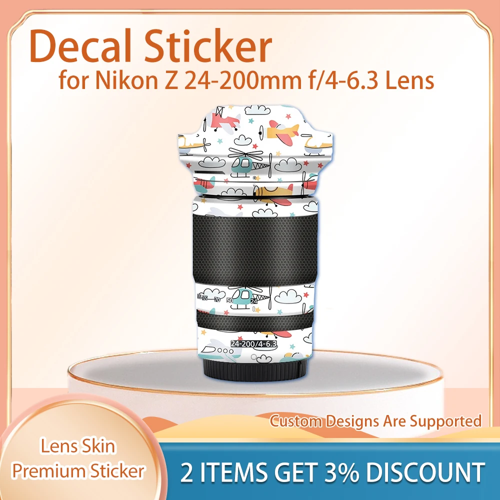 Z24200 Decal Skin Protective Film for Nikon Z 24-200mm f/4-6.3 Lens Sticker for Nikkor Z 24200F4 6.3 Lens Skins Wrap Cover