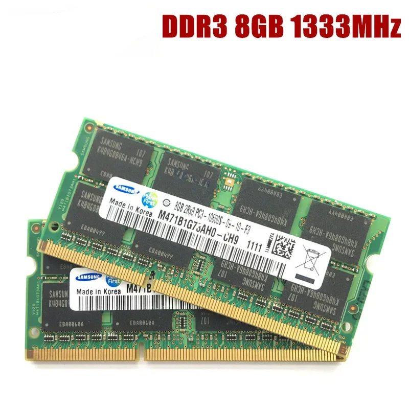 노트북 메모리 모듈 SODIMM RAM, DDR3 8GB 4GB 2GB 1GB PC3 10600S 1333 Mhz PC3 10600S 8G 4G 2G 1G 1333 Mhz