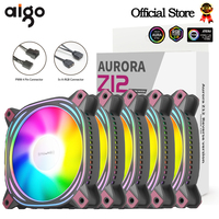 Aigo Z12 Computer Case Fan Reverse Ventoinha PC 120mm Rgb Fan Cooler 4pin PWM CPU Cooling Fan 3pin5v Argb 12cm Ventilador