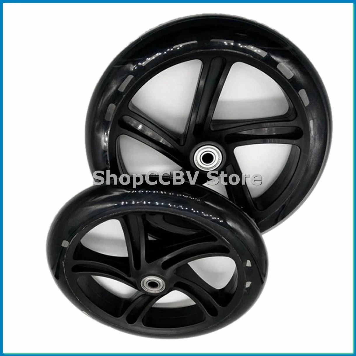 

2 шт. колесо для скутера 200 мм, материал PU, толщина колеса 30 мм, подшипник ABEC-7, аксессуары для скутера, прозрачный черный-A50M