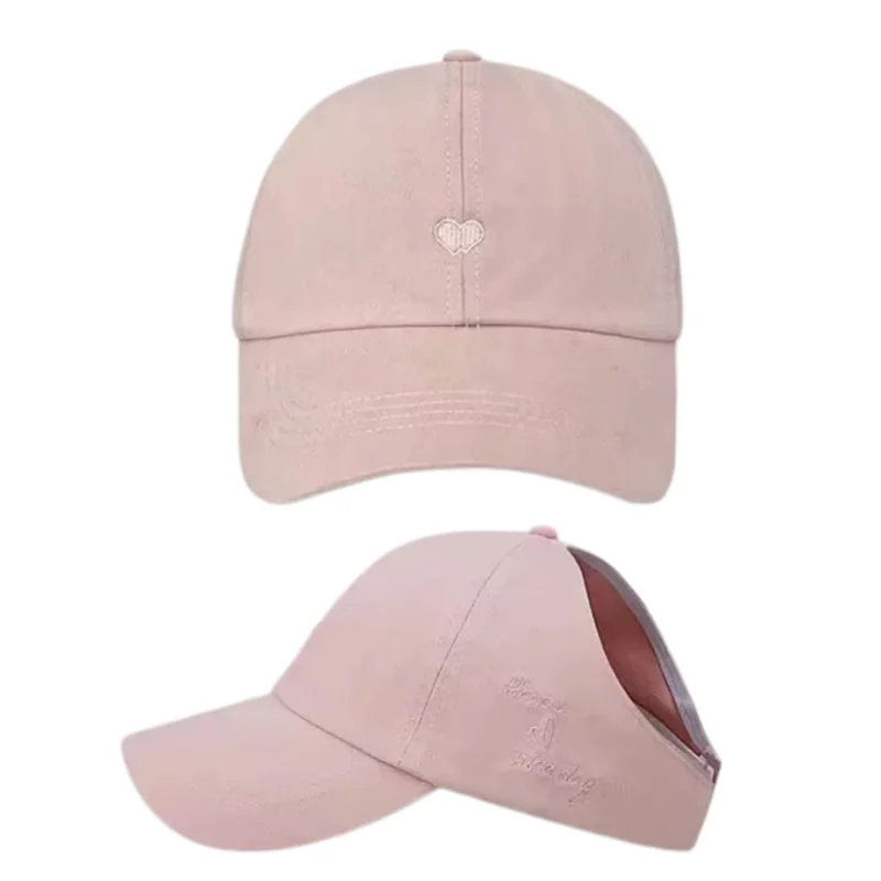 Half Open Crown Ponytail Embroidery Cotton Snapback Peaked Cap Baseball Cap For Men Women Sports Leisure Fishing Hat Sun Hat