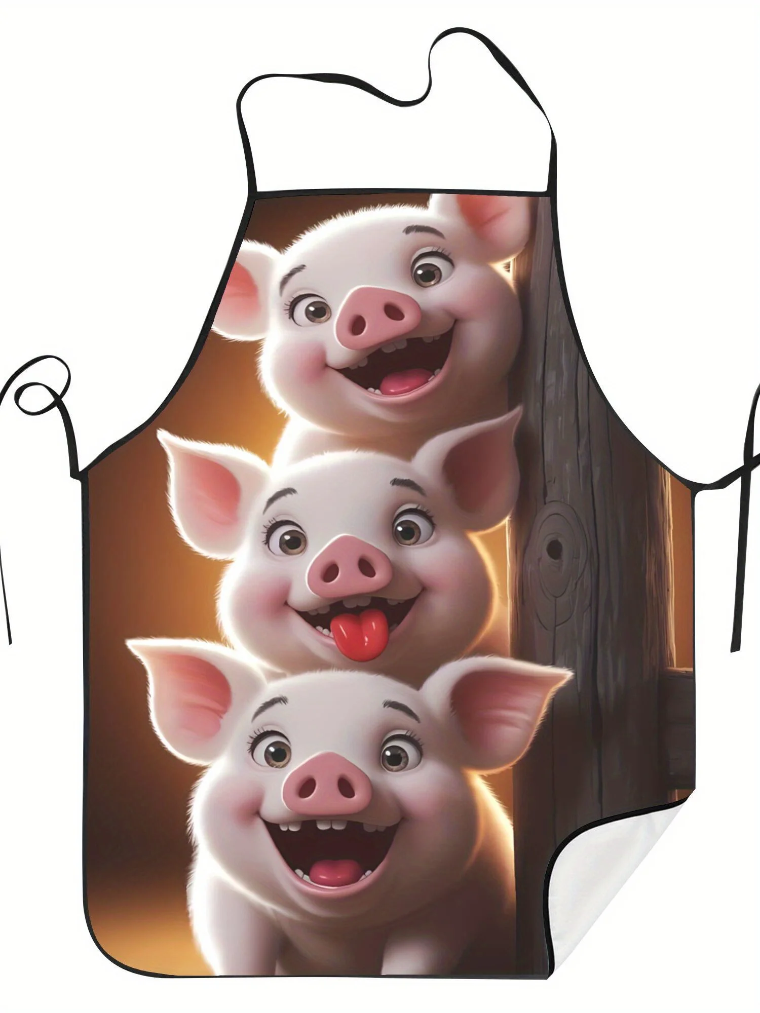 Vintage Pig Design Kitchen Apron - with Playful Cartoon Pigs Print, Ideal for Cooking & Baking, Cooking Apron