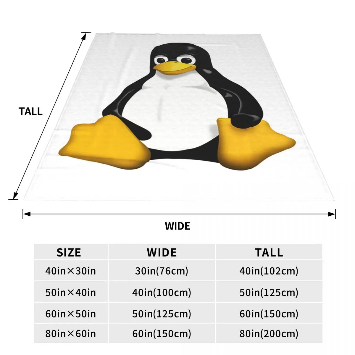 Linux Logo Blanket Soft Warm Flannel Throw Blanket Bedspread for Bed Travel Home Sofa