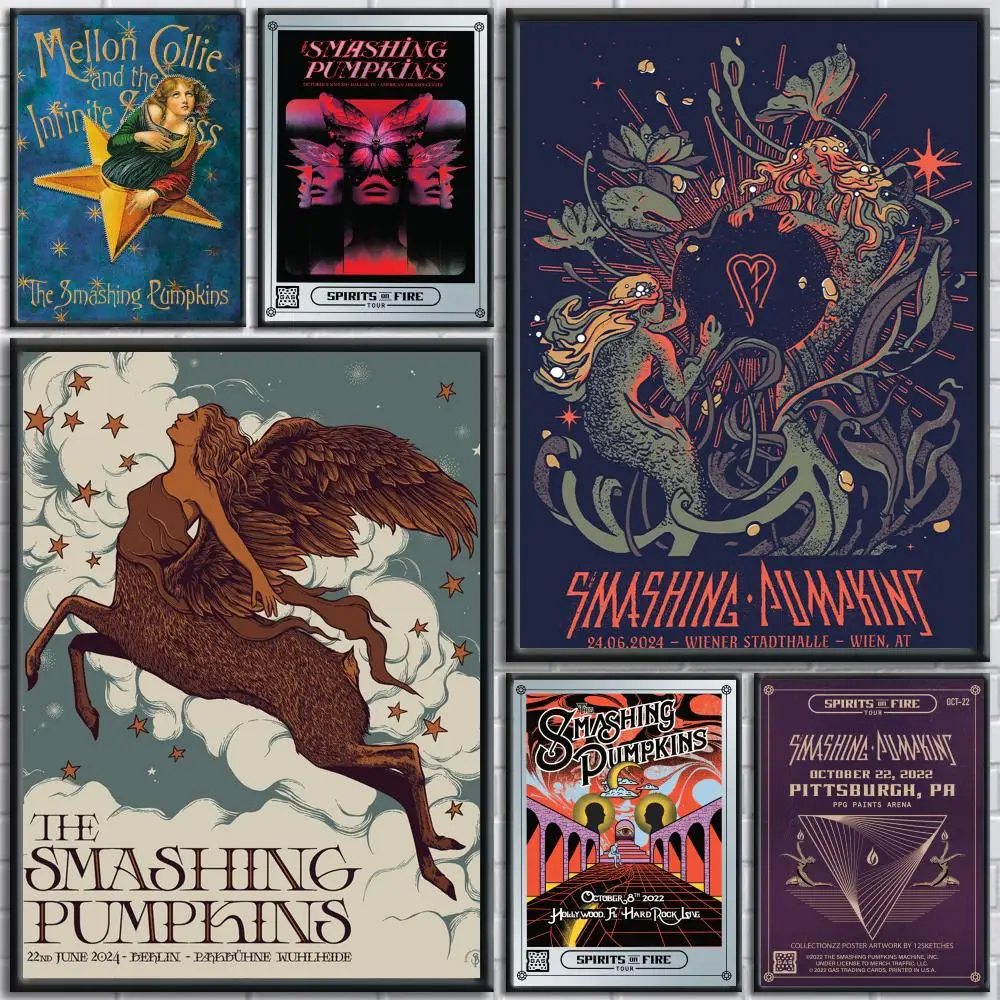 Rock band The S-Smashing Pumpkins Poster Removable Wall Sticker Mural for Living Room – Art Poster Home Decoration Decal
