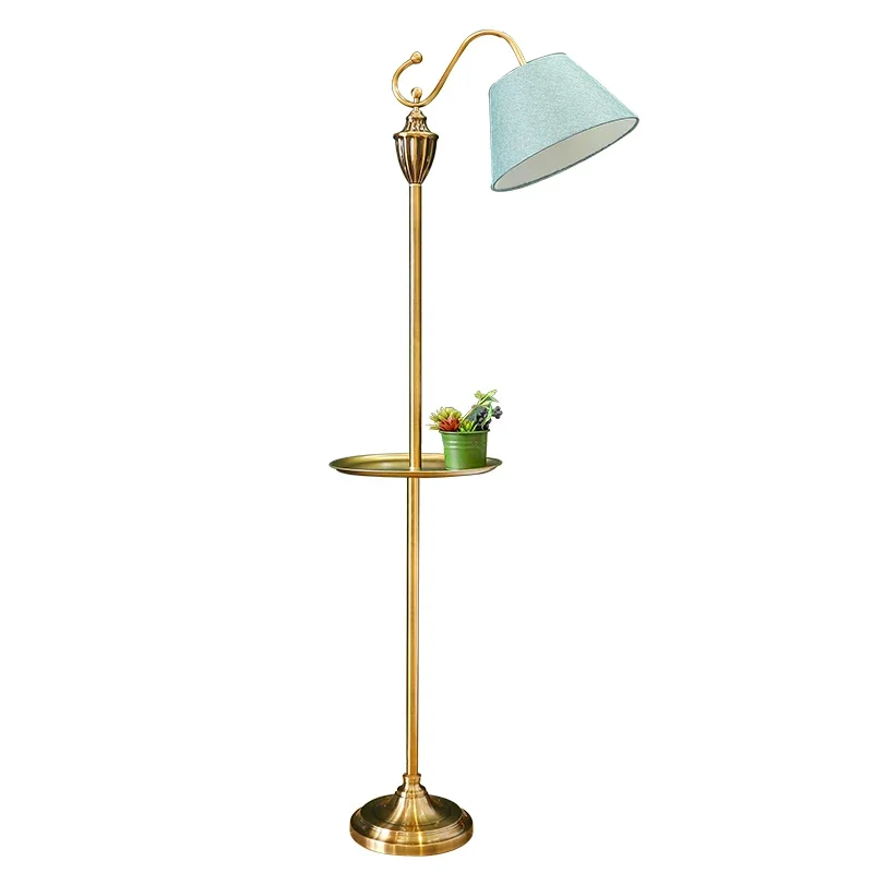 American style retro rural Nordic living room bedroom luxury vertical table lamp gold floor lamp