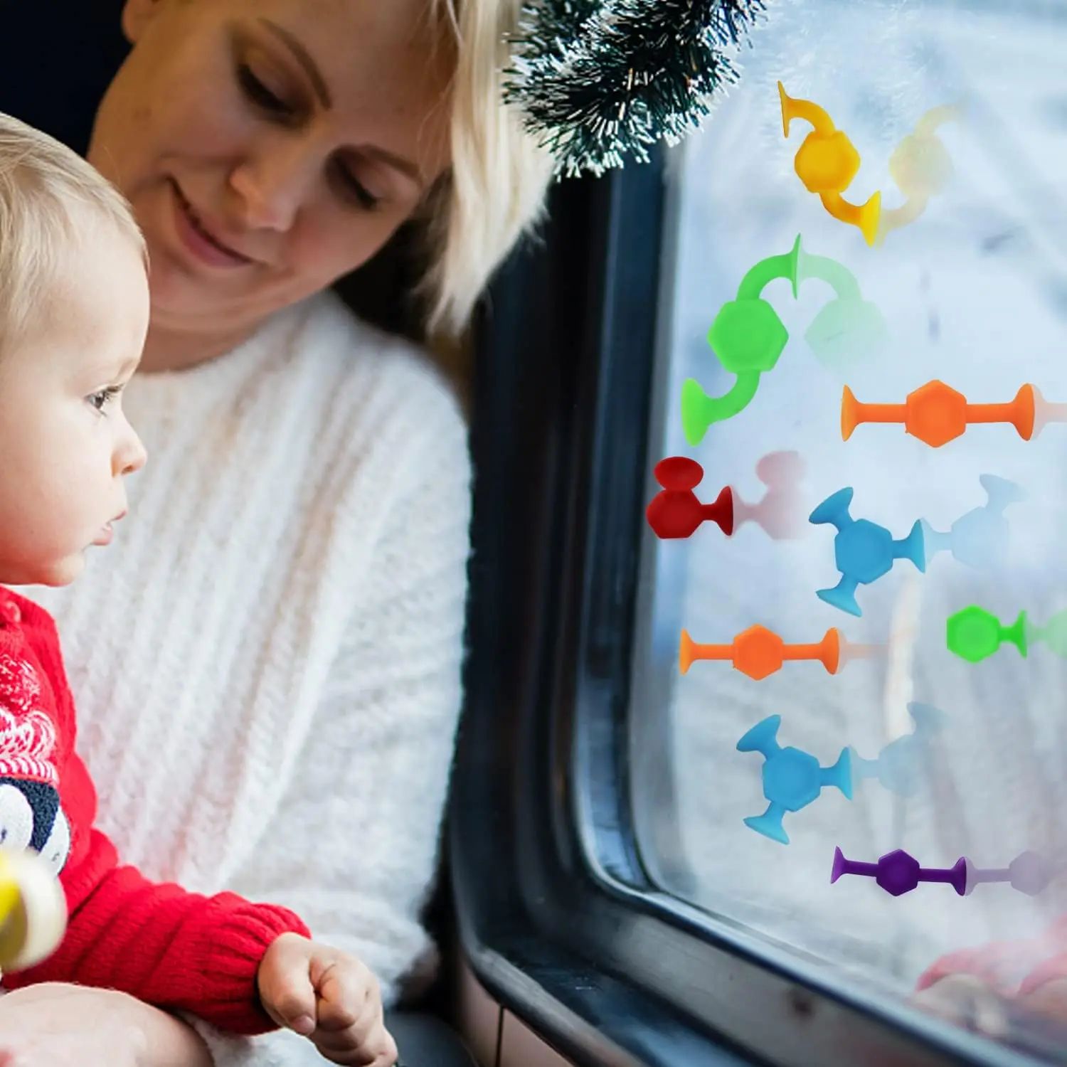 48 pezzi di giocattoli da bagno per bambini dai 3 anni in su, giocattoli sensoriali per bambini autistici, giocattoli da viaggio, giocattoli per finestre, giocattoli per l'apprendimento dello stelo, giocattoli per vasca da bagno