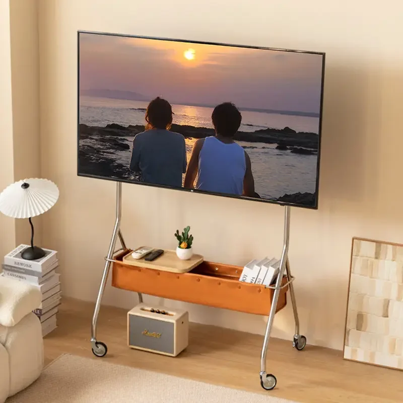 Nordic Retro Mobile TV Stand Floor‑Mounted Removable Monitor TV Rack for Living Room Modern TV Cabinet Alternative