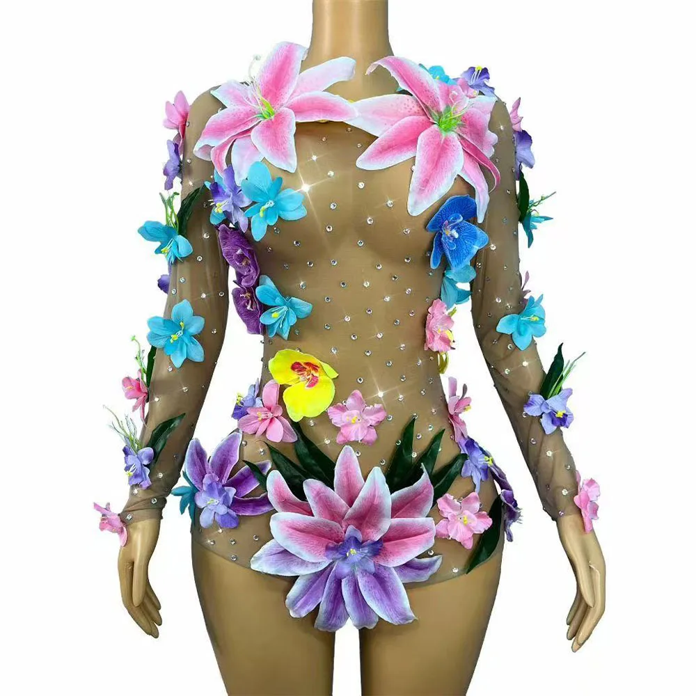 body-sexy-en-maille-nue-pour-femmes-fleurs-faites-a-la-main-strass-scintillants-portrait-spectacle-photo-tenue-de-spectacle-sur-scene