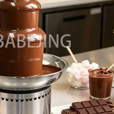 Chocolate Melting Fountain Machine Commercial Fondue Dispenser for Event Banquet Sweet Food Display