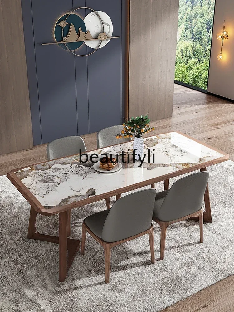 32A Light luxury household solid wood black walnut high-end imported Italian Pandora luxury stone