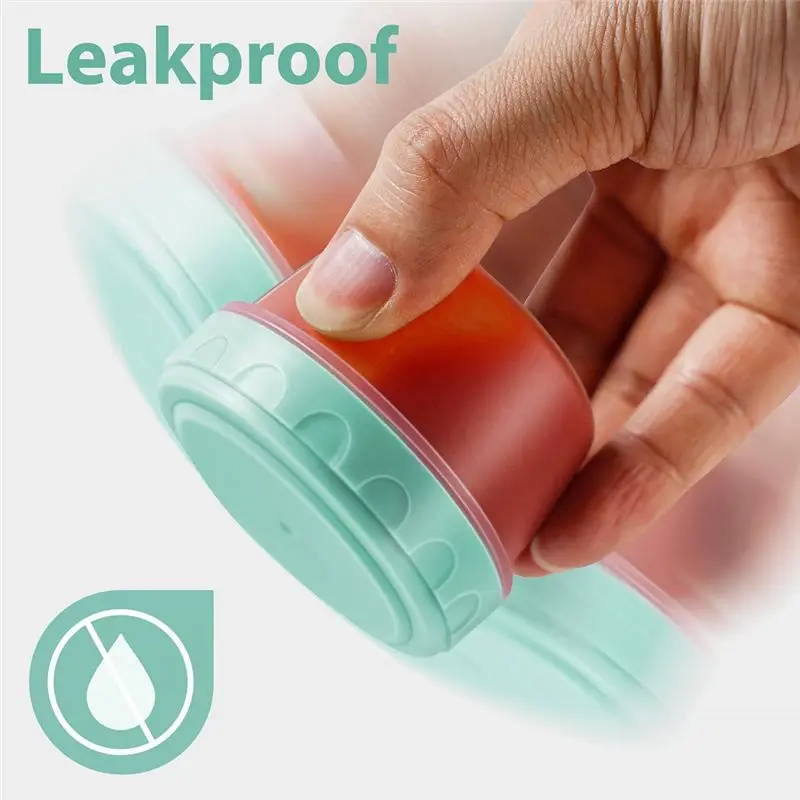 M12K-Tiny Condiment Containers With Graduated Lines, 6 Pack Reusable Leakproof Salad Dressing Containers To Go With Lids