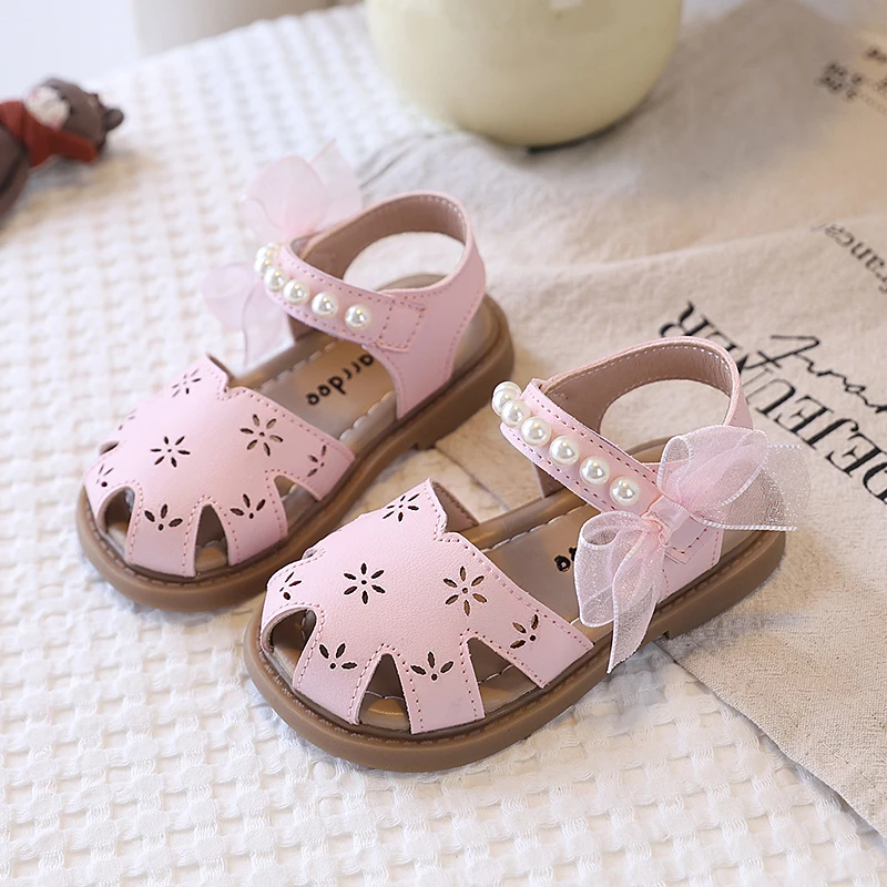 Girls Summer Princess Sandals Open Toe Hollow out Soft Bottom Breathable Children's Shoes Korean Style round Toe Casual Footwear