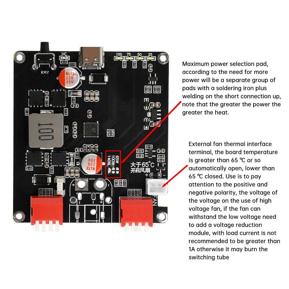 140W Bidirectional Fast Charging Module IP2366 Buck-Boost Board 2S-6S Li-ion Battery Charger with Auto Temperature Control PD3.1