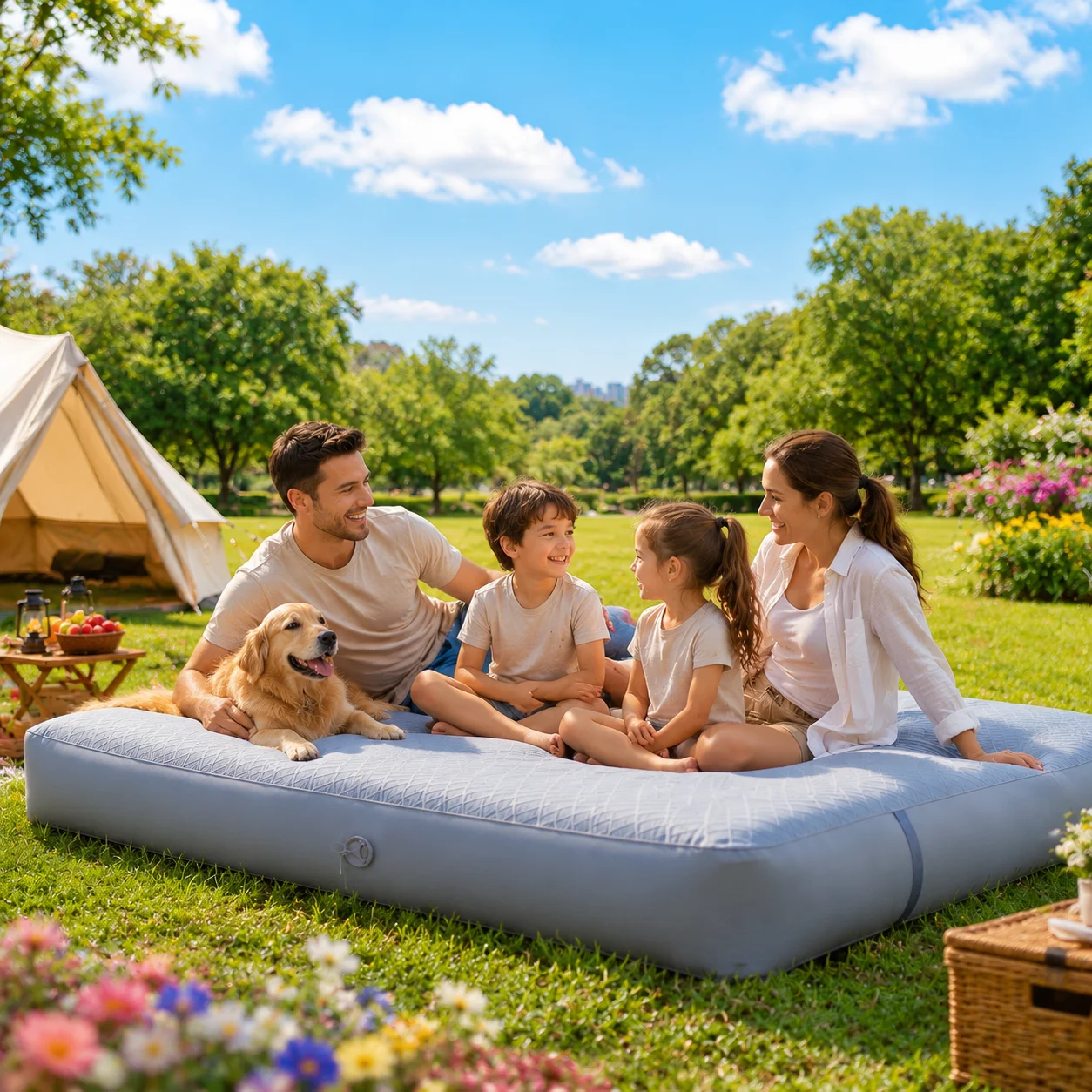 Drop Stitch Inflatable Car Bed Mattress Outdoor Travel TPU Air Pad Bed Queen Size 2m*1.8m Camping Glamping Waterproof Air Beds