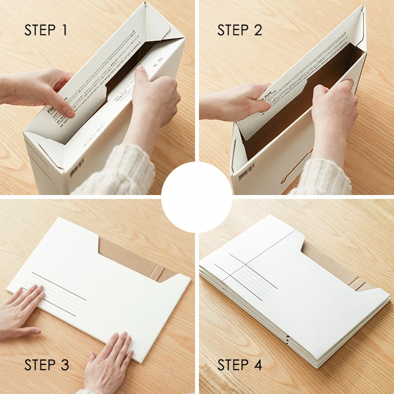 Office Desktop Paper Storage Box, Vertical A4 File Mail Organizer, Caixa de papelão portátil, Magazine Holder, 2pcs