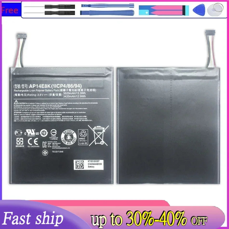 Mobile Phone For Acer Iconia One 7 B1-750 Replacement Battery AP14E8K 3520Mah