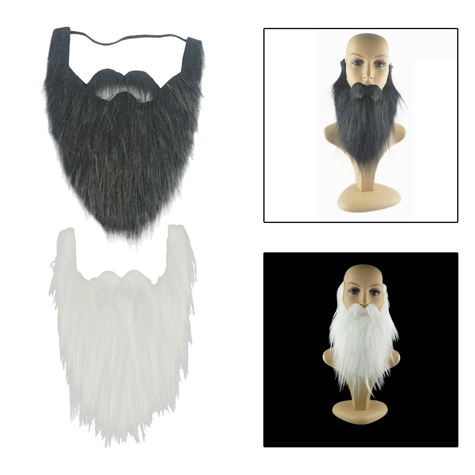 2x Long False Beard Adult Kids Mustaches Costume Props Operas Party Supplies