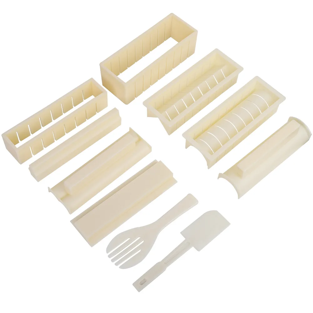 10PCS/Set Portable Resin Sushi Maker Mold Rolling Tool Sushi Making Kit Sushi Making Kit