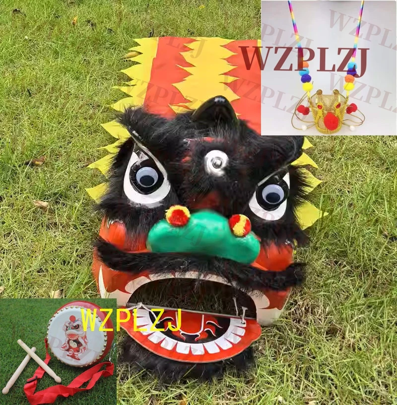 12 inch Lion Dance Costume Crown 3-5 Age Kid Child Play Props Game Party Carnival Sport Outdoor Parade Parad Stage Mascot