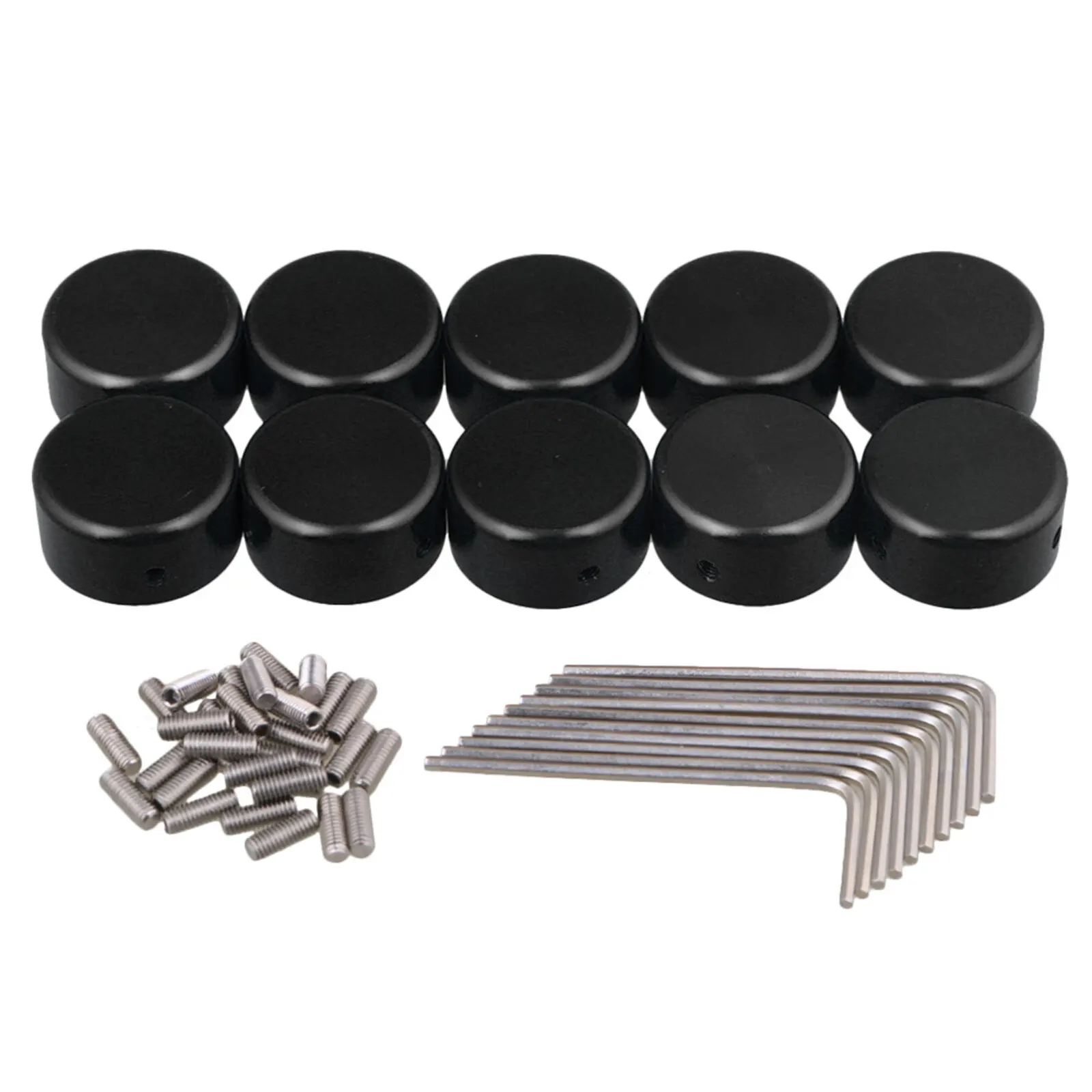 10 x Black Guitar Effects Accessories Stomp Switch Pedal Box Foot Caps