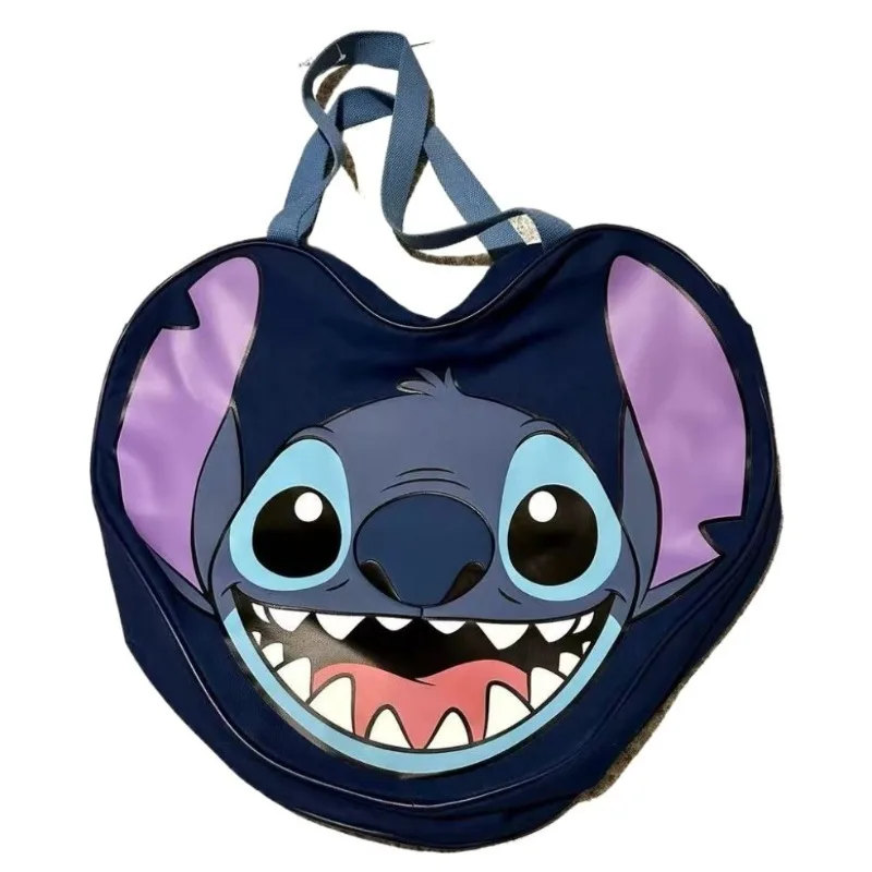 حقيبة كتف ديزني ستيتش للنساء ذات سعة كبيرة كارتونية لطيفة من القماش باللون الأزرق الداكن حقيبة يد عصرية فاخرة ومتينة