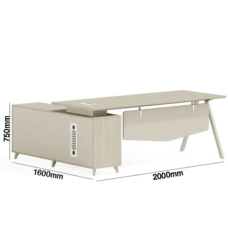 Single Wooden Office Executive Boss Chief Ceo Table With Standard Side Return L Shaped Fashion Panel Computer Cabin Desk On Sale