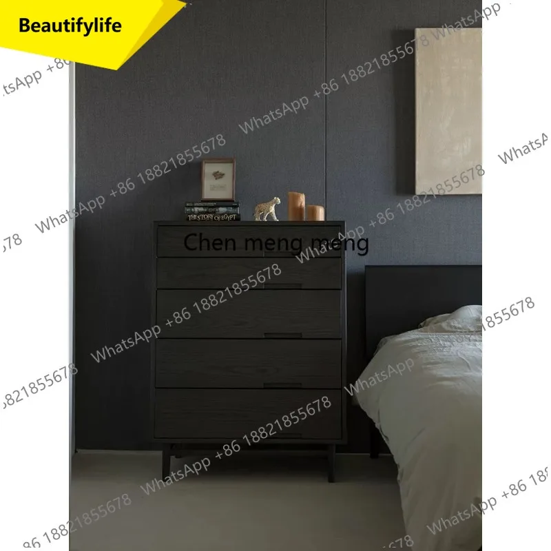 

D02 Designer chest of drawers ash wood solid wood storage bedside cabinet living room porch locker